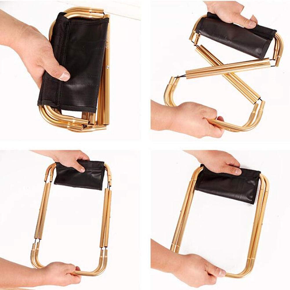 Ultra Lightweight Portable Folding Stool - Compact Foldable Chair for Outdoor Camping, Fishing, Picnics, Travel & Subway Commute - Gold (Perfect for Small Spaces, On-the-Go Seating & Outdoor Adventures)