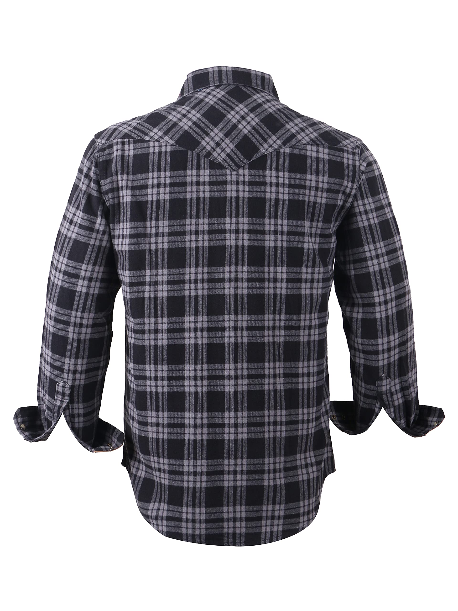 COEVALS CLUB Men's Flannel Shirts - Long Sleeve Western Snap Button Plaid Shirt for Casual & Work Wear | Perfect for Outdoor Adventures, Camping and Fall Layering