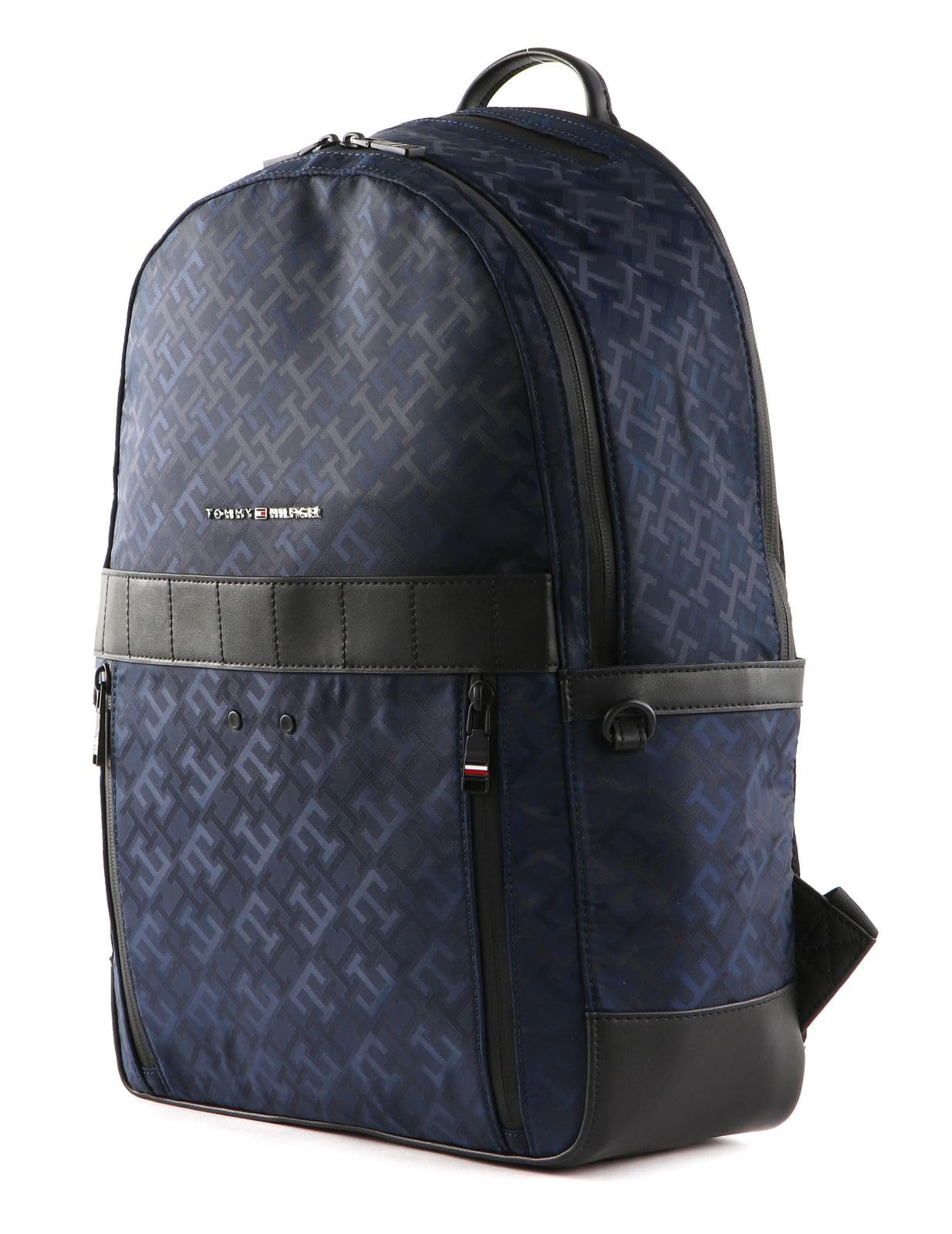 TOMMY HILFIGER TH Elevated 1985 Monogram Backpack in Space Blue - Stylish Laptop Bag for Work, School & Travel