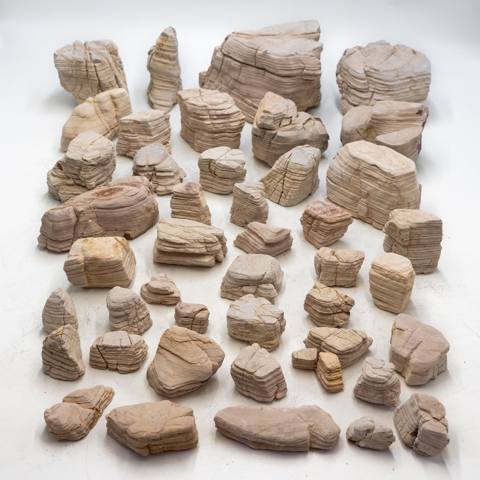 Natural Pagoda Stone & Melaleuca Stone for Aquarium - 40lb (12-14Pcs, 2-9inch) Creamy Texture Rocks for Fish Tank Decor, Terrarium Landscaping, Fairy Garden & Miniature Scenes - Perfect for Aquatic Habitats and Decorative Displays