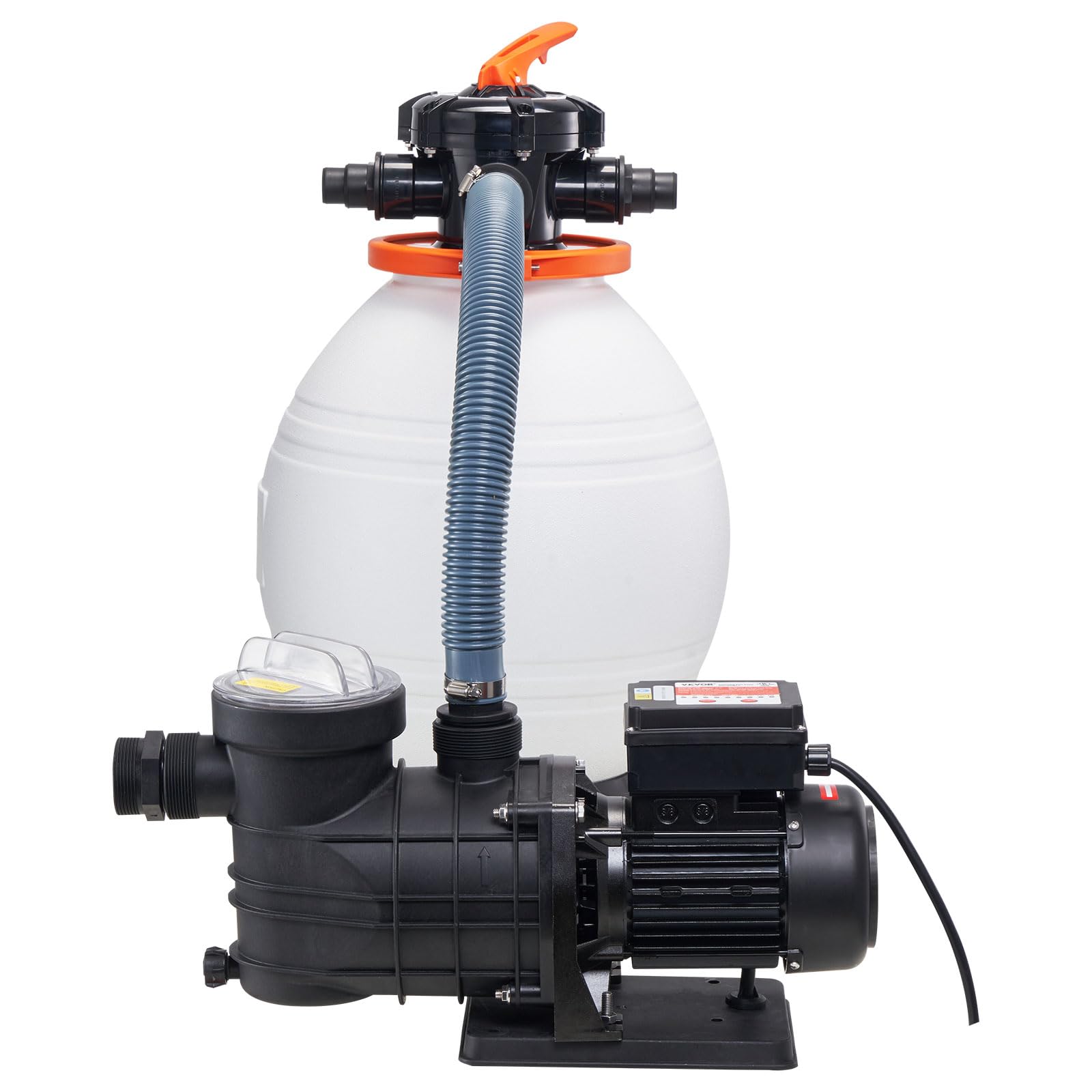 VEVOR 16-inch Sand Filter Pump System for Above Ground Pools - 3500 GPH, 1 HP with Digital Timer & 6-Way Valve | Easy Install Pool Pump & Filter Combo | Perfect for Backyard Swimming Pools, Inflatable Pools & Water Filtration Systems