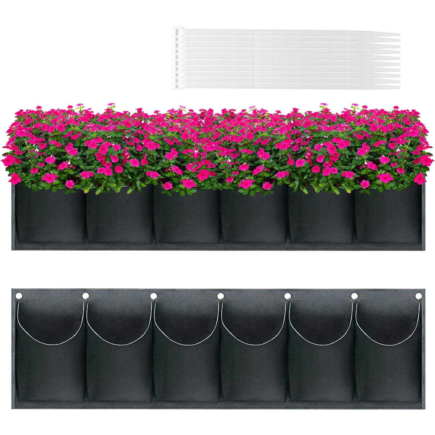 Otdorpatio Hanging Garden Planter - Waterproof 6-Pocket Wall Planter Bag for Flowers, Herbs & Succulents | Perfect for Outdoor Patio, Balcony & Home Garden Decoration