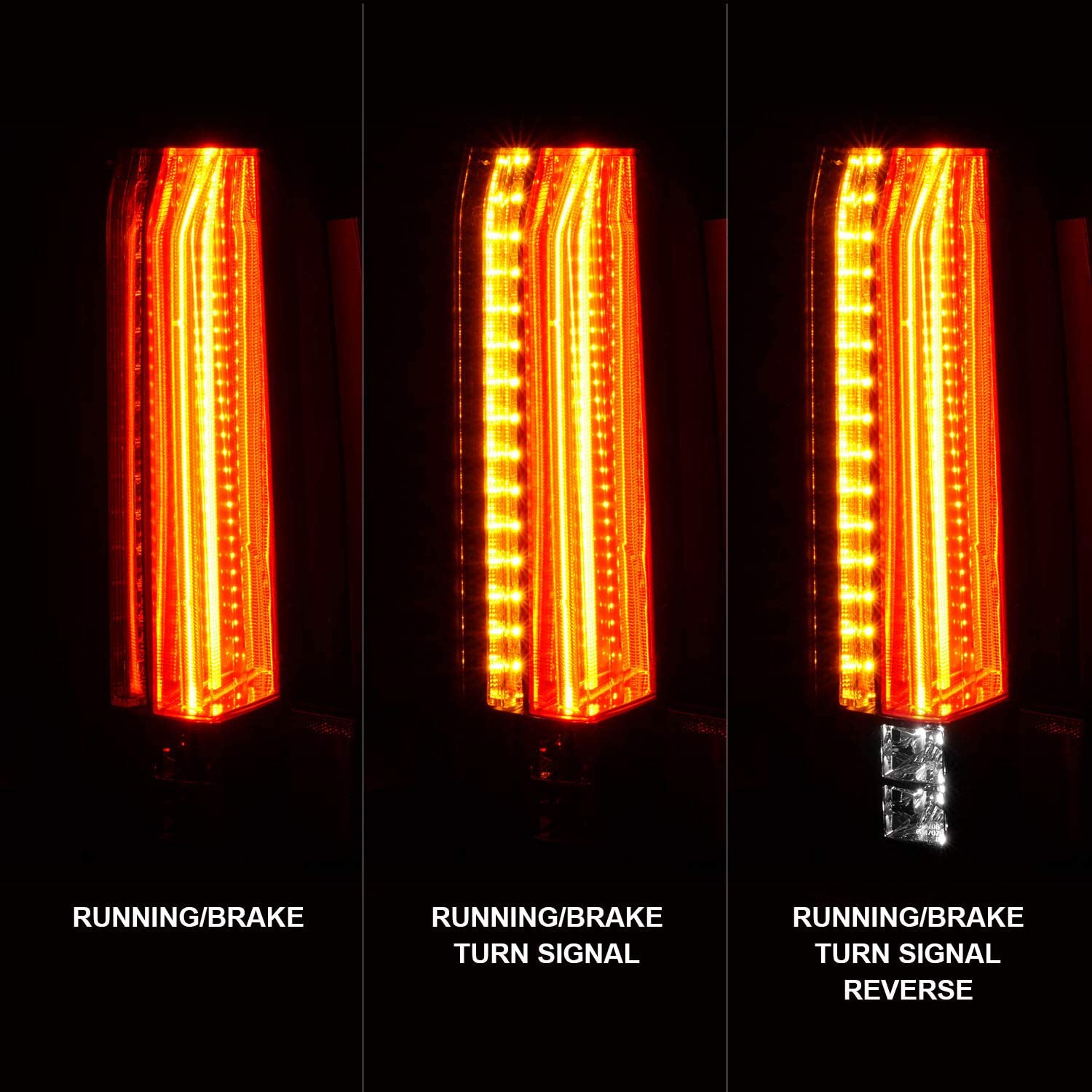 AmeriLite Black Intense LED Parking Light Bar - LED Brake & Reverse Tail Lights for 2015-2020 GMC Yukon & Yukon XL SUV - Enhanced Visibility & Safety for Night Driving & Off-Road Adventures