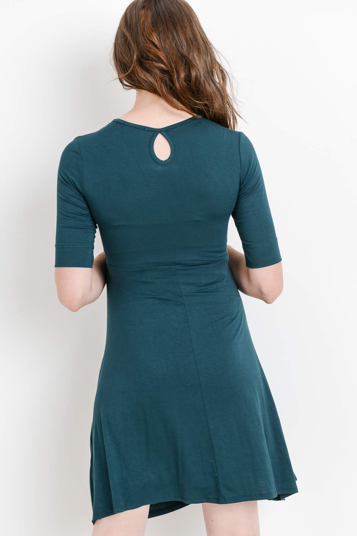 LaClef Women's Maternity Wrap Dress with Adjustable Tie Waist Belt - Comfortable Pregnancy Clothes for Work, Party & Everyday Wear
