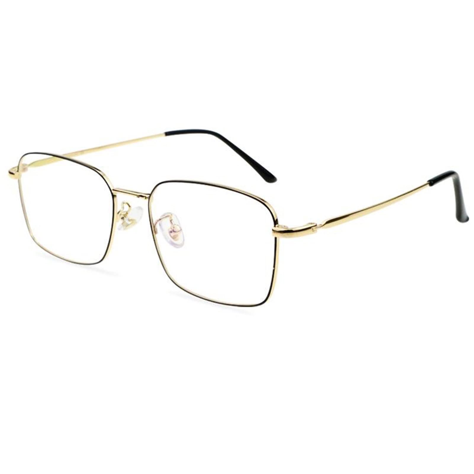 Blue Light Blocking Reading Glasses for Men - UV & Glare Protection, Slim Lightweight Computer Glasses (Gold, 0.5X) - Perfect for Office Work, Gaming & Screen Time