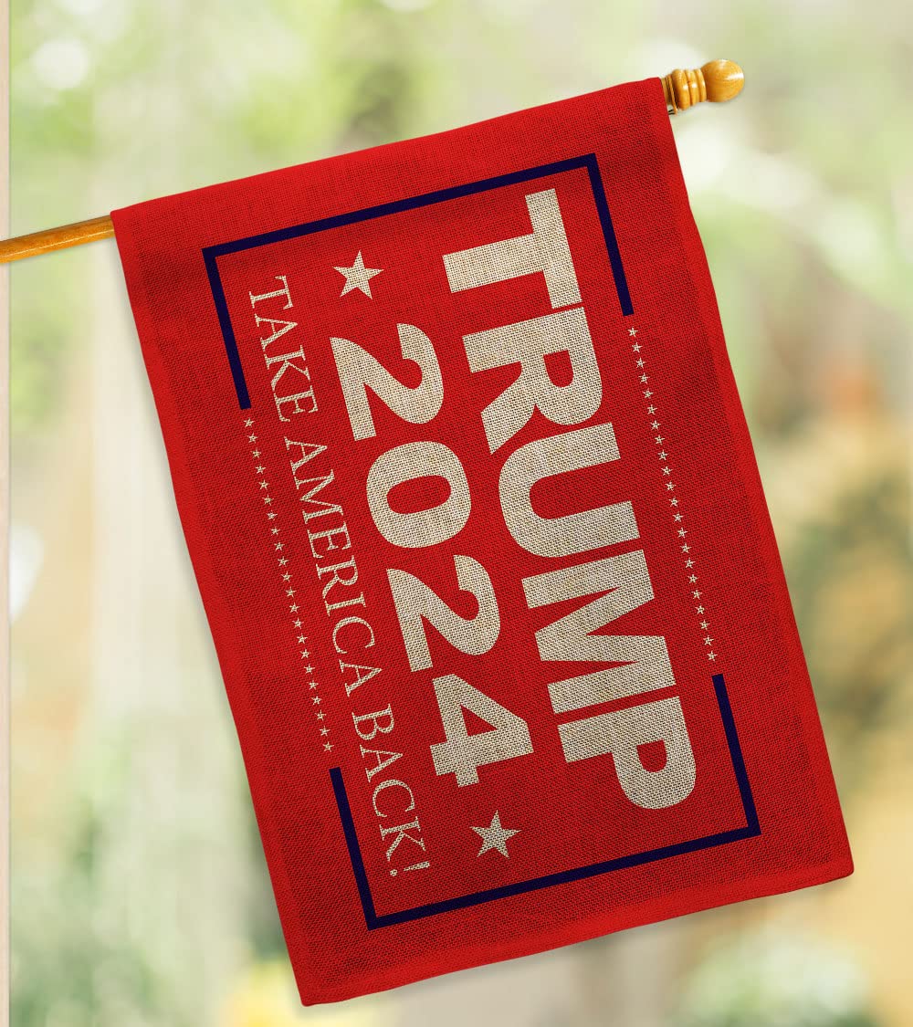 Patriotic 2024 Election Burlap House Flag - Made in USA, Support Our Troops - Perfect for Garden, Yard & Political Campaign Decor - Democrat Republican Tea Party American Vote Gift