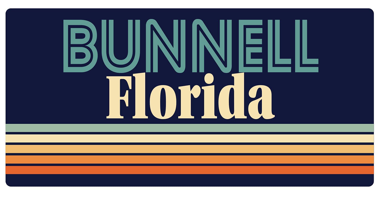 Bunnell Florida 5 x 2.5-Inch Retro Fridge Magnet - Vintage Souvenir for Refrigerators, Lockers & Metal Surfaces - Perfect for Home, Office & Travel Memories