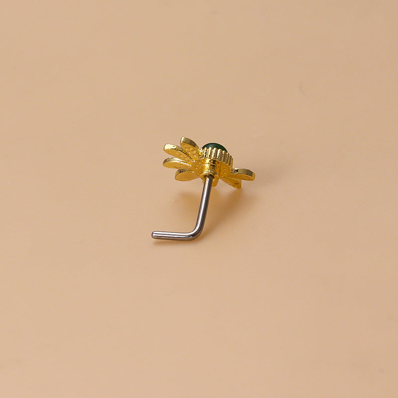 20G Surgical Steel Small Nose Stud Flower Dangle Nose Ring - Hypoallergenic Body Jewelry for Sensitive Skin | Perfect for Everyday Wear, Parties & Special Occasions