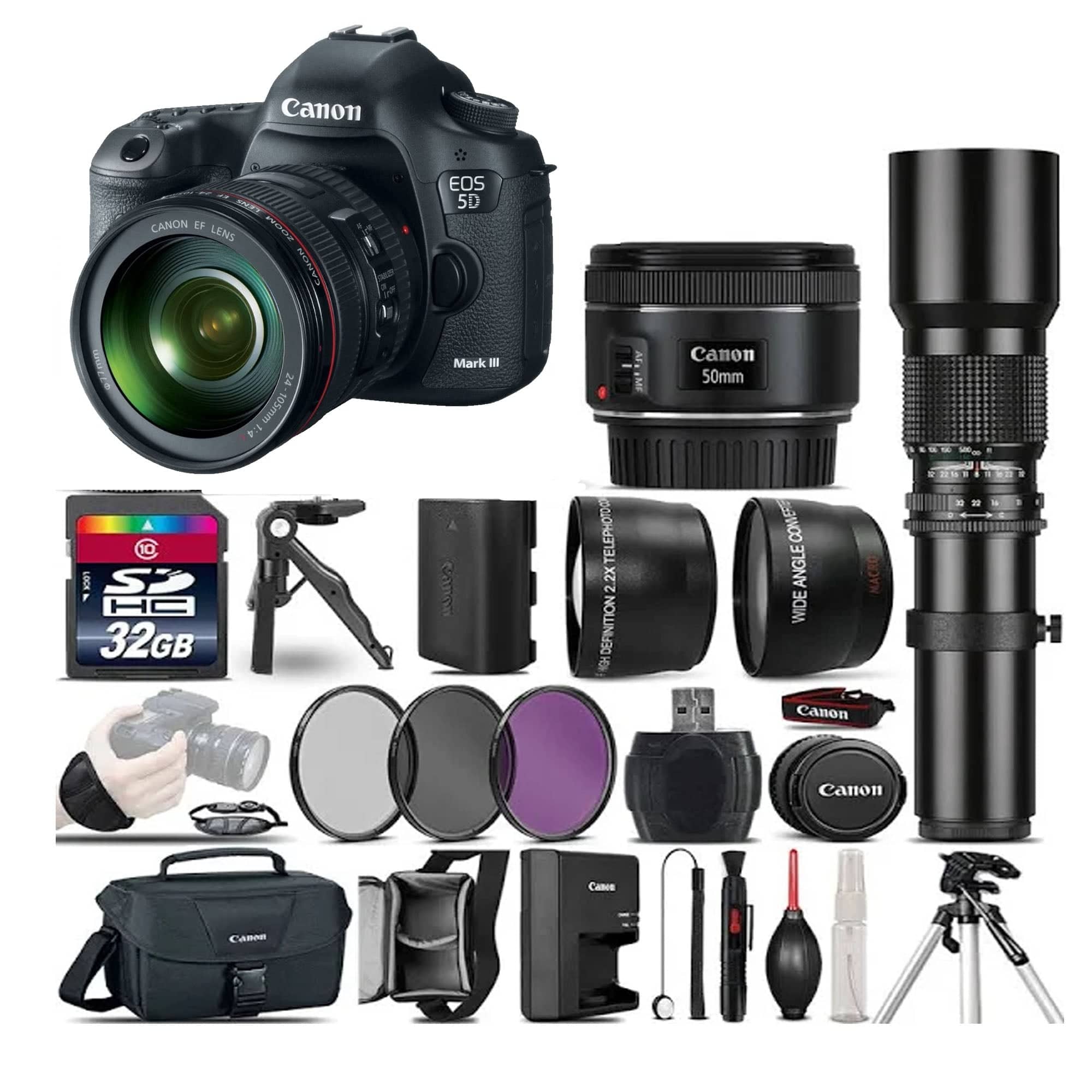 Canon EOS 5D Mark IV DSLR Camera 30.4MP with Canon EF 24-105mm f/4L Lens - Professional Photography Bundle (USA Stock) - Perfect for Wedding, Portrait & Landscape Photography
