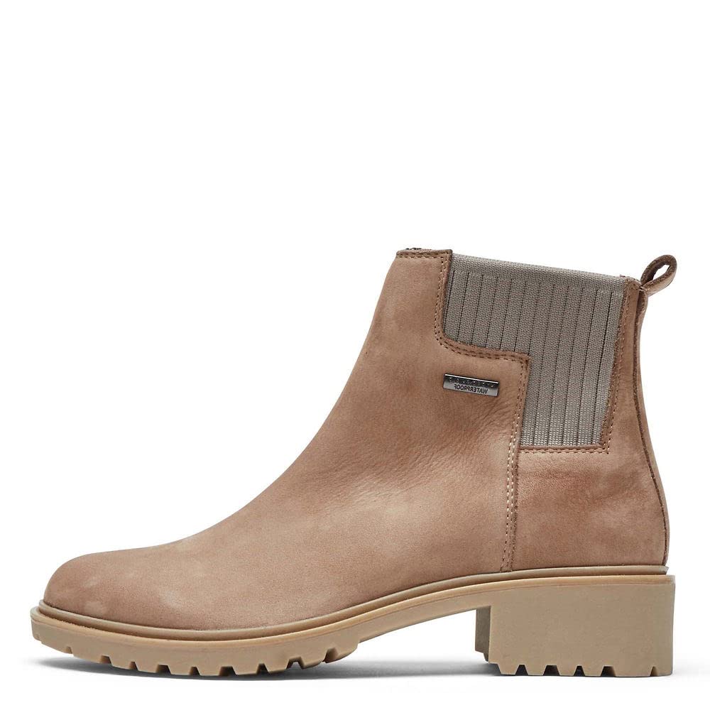Rockport Women's Ryleigh Gore Chelsea Waterproof Boots - Comfortable Slip-Resistant Ankle Boots for Walking, Work & Winter Weather