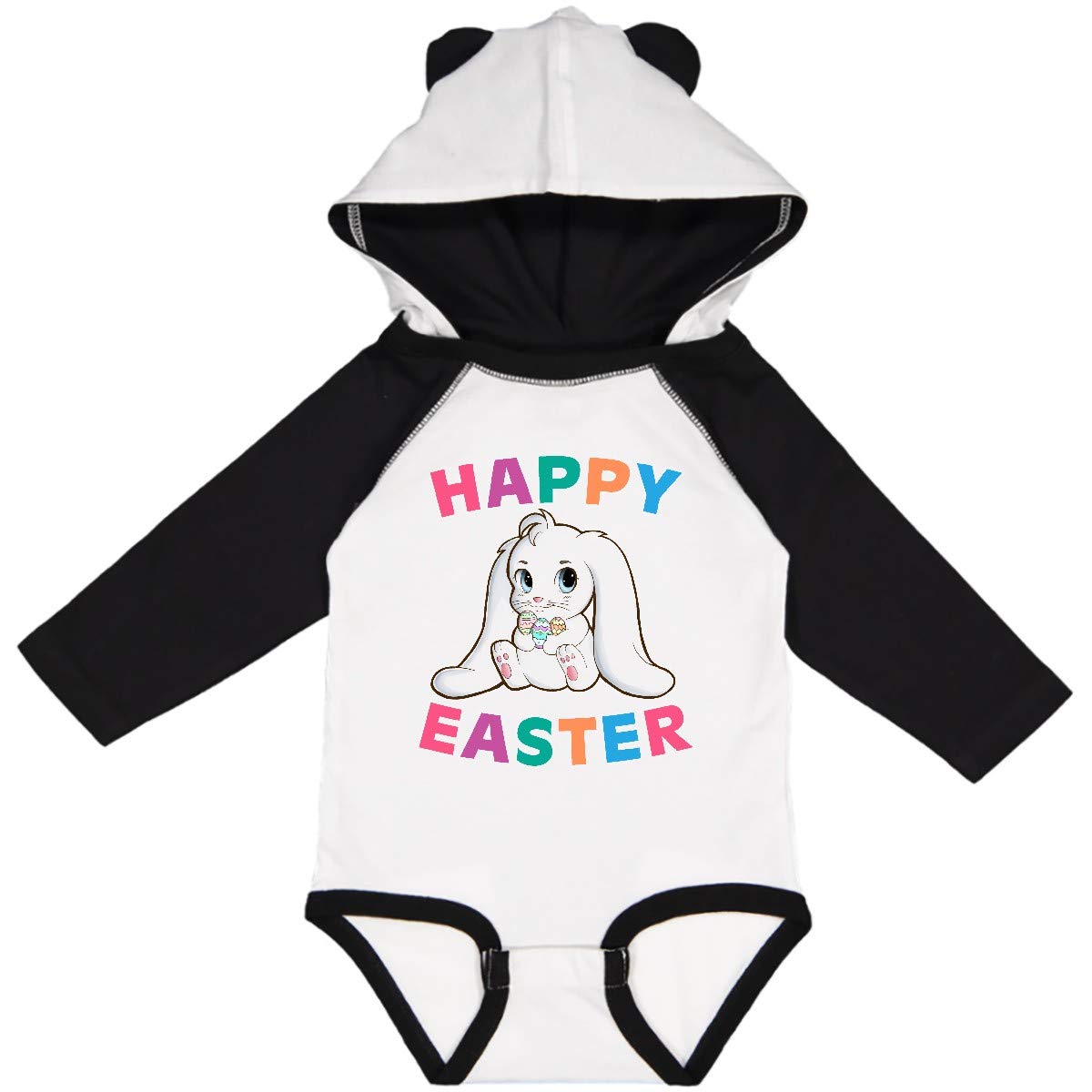 Inktastic Happy Easter Adorable Bunny Long Sleeve Baby Bodysuit - Cute Easter Outfit for Newborns & Infants - Perfect for Easter Photos, Family Gatherings & Spring Celebrations