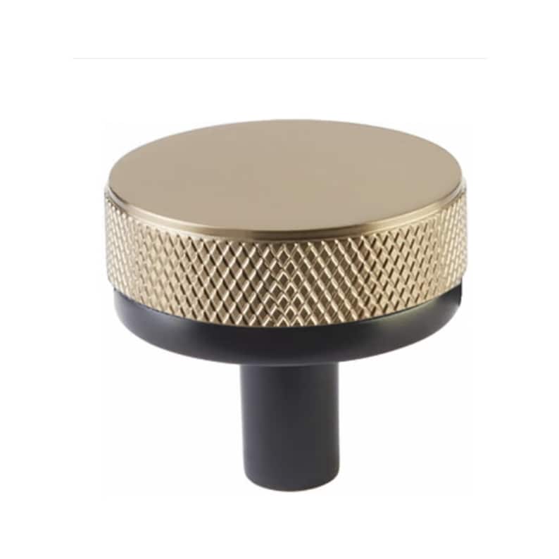 Premium Knurled Black & Champagne Bronze Cabinet Knobs and Pulls - Durable Hardware for Kitchen, Bathroom & Furniture Drawers