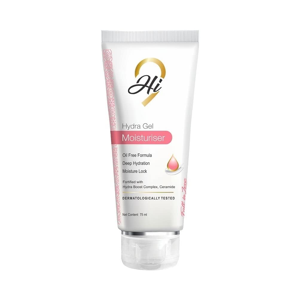 Hi9 Hydra Gel Moisturizer for Women & Men - 75ml Oil-Free Face Moisturizer with Hydra Boost Technology | Lightweight Daily Moisturizing Cream for Oily, Dry & Sensitive Skin | Provides Soft, Smooth & Hydrated Skin | Perfect for Day & Night Use, Under Makeup & After Shaving