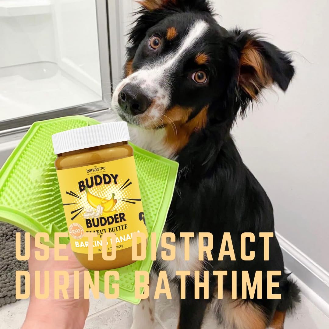 BUDDY BUDDER Superberry Snoot & Barkin' Banana Natural Peanut Butter Dog Treats - 100% All-Natural, Made in USA (2 Pack, 17oz Jars) - Perfect for Training Rewards & Dog Birthday Gifts