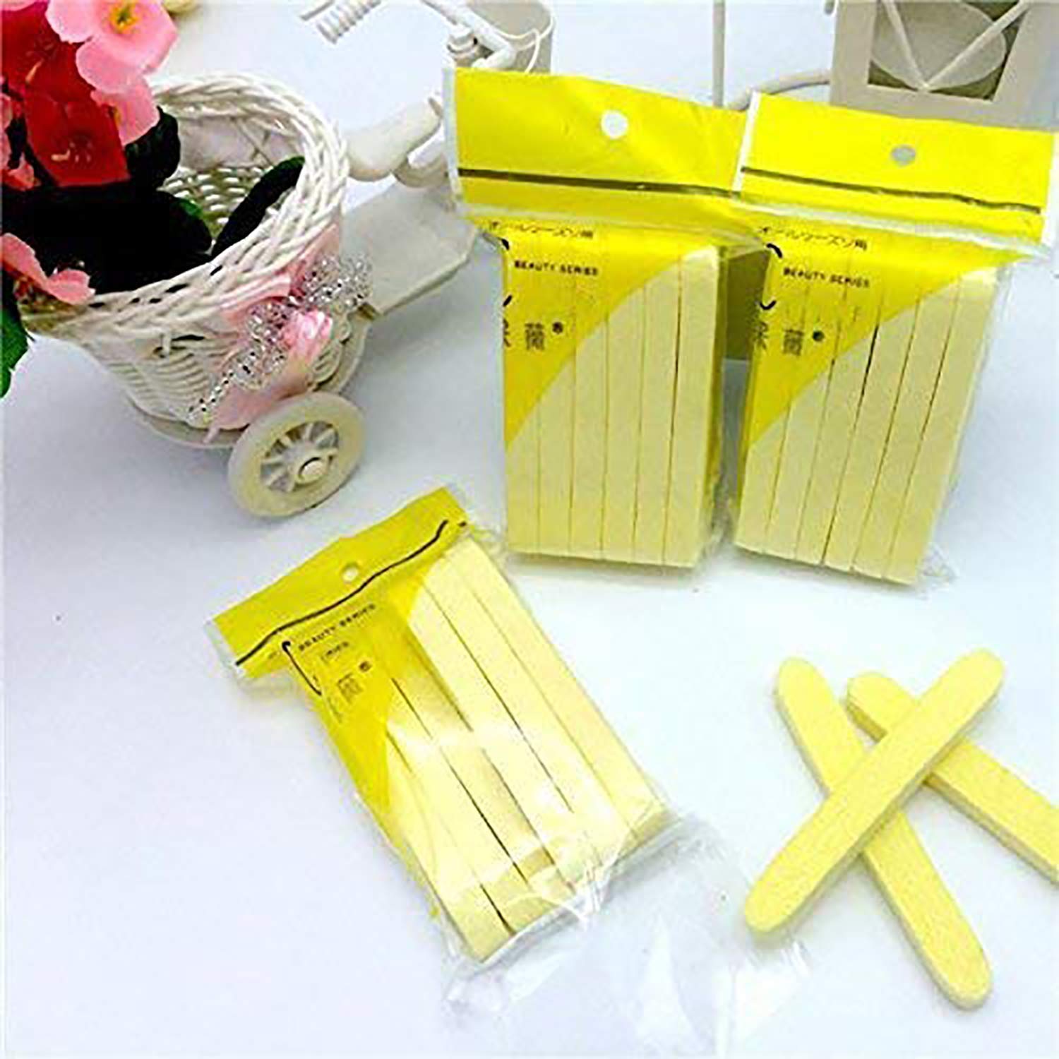 GOLD MAX 12-Piece Facial Cleansing Sponge Set - Soft Exfoliating Wash Puff for Deep Cleaning (Yellow, Medium Size) | Perfect for Daily Skincare Routine & Makeup Removal