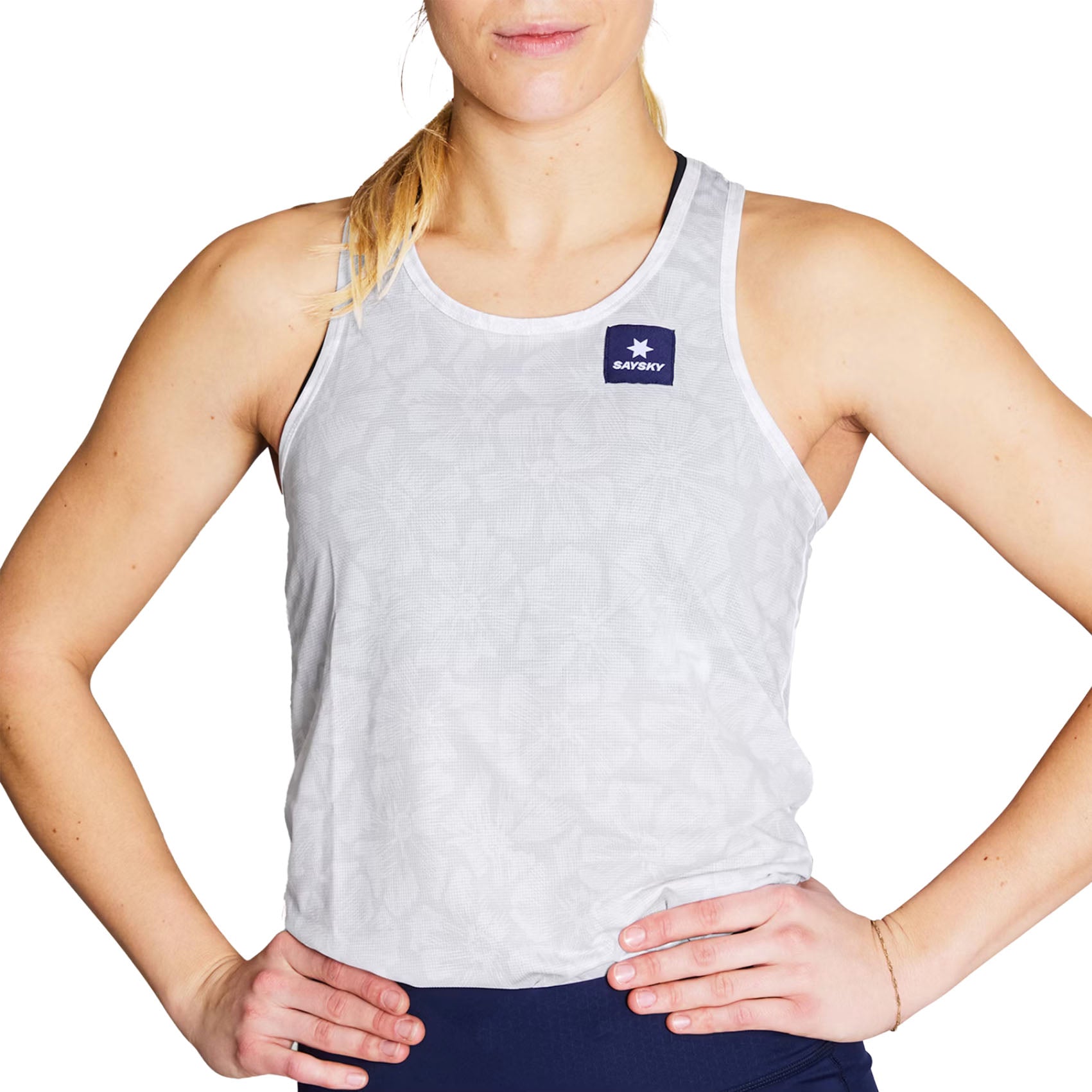 Saysky Women's Floral Combat Singlet - Breathable & Stylish Workout Top for Running, Gym & Fitness Training