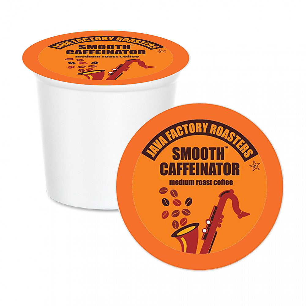 Java Factory Roasters Smooth Caffeinator Single Serve Coffee Pods - 12 Pack for Keurig Brewers | Rich & Balanced Medium Roast | Perfect for Home, Office & Morning Energy Boost