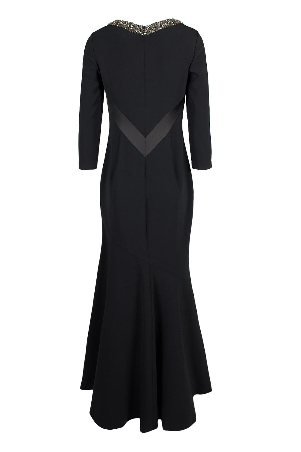 Theia 883890 3/4 Sleeve V Neck Women's Dress in Black - Perfect for Office Wear, Cocktail Parties & Special Occasions