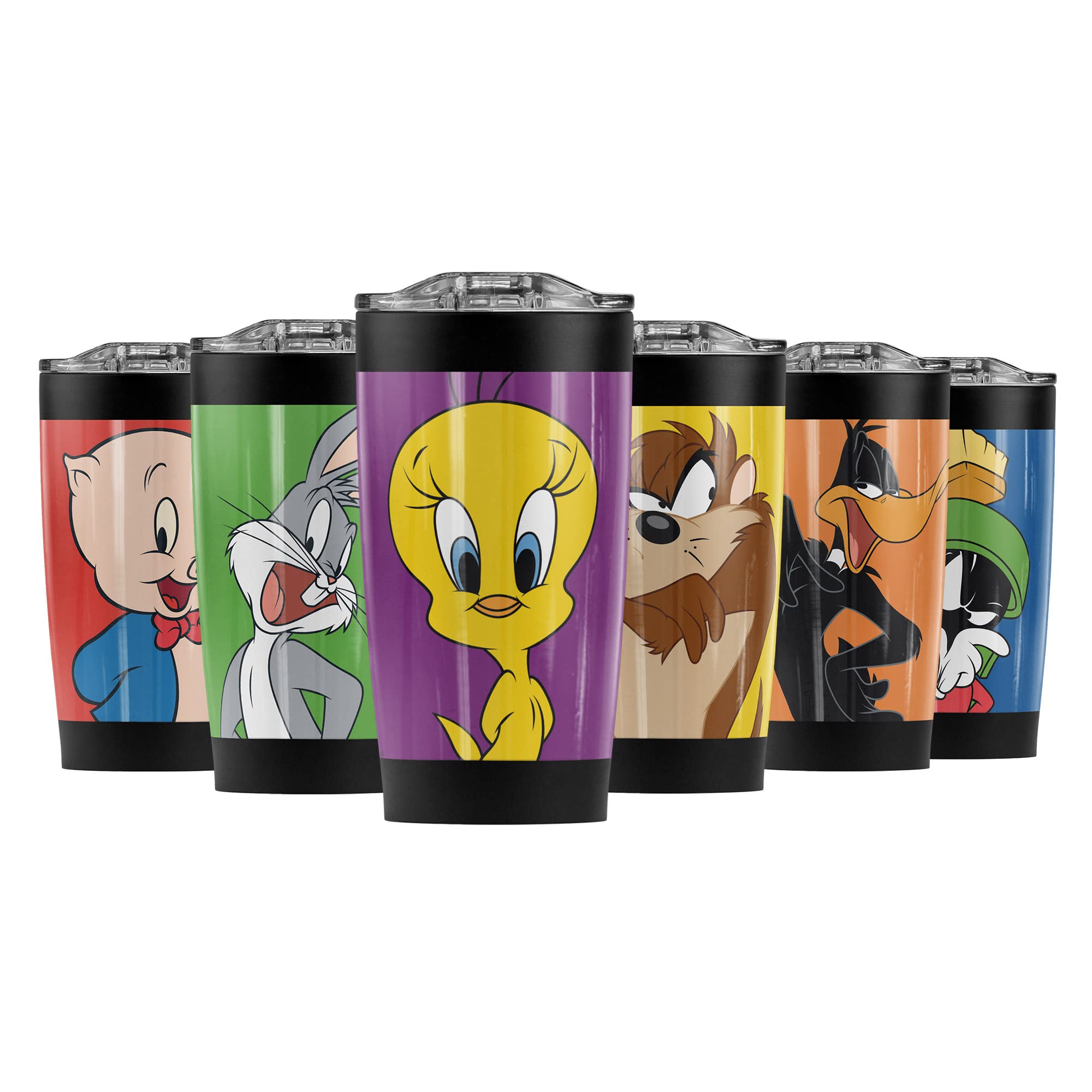 Looney Tunes Tweety Bird Stainless Steel Tumbler 20oz - Vacuum Insulated Double Wall Coffee Travel Mug with Leakproof Sliding Lid - Keeps Hot & Cold Beverages Perfect Temperature - Ideal for Office, Gym, Camping & Road Trips