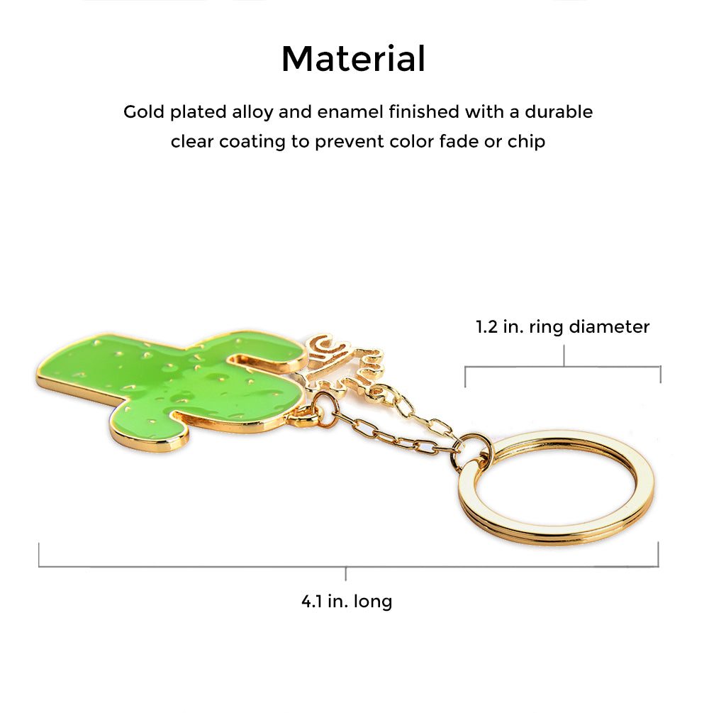 Cactus Keychain - Cute Succulent Keyring for Women & Men, Durable Car Keys Accessories - Perfect for Gifts, Home Decor, and Travel Essentials