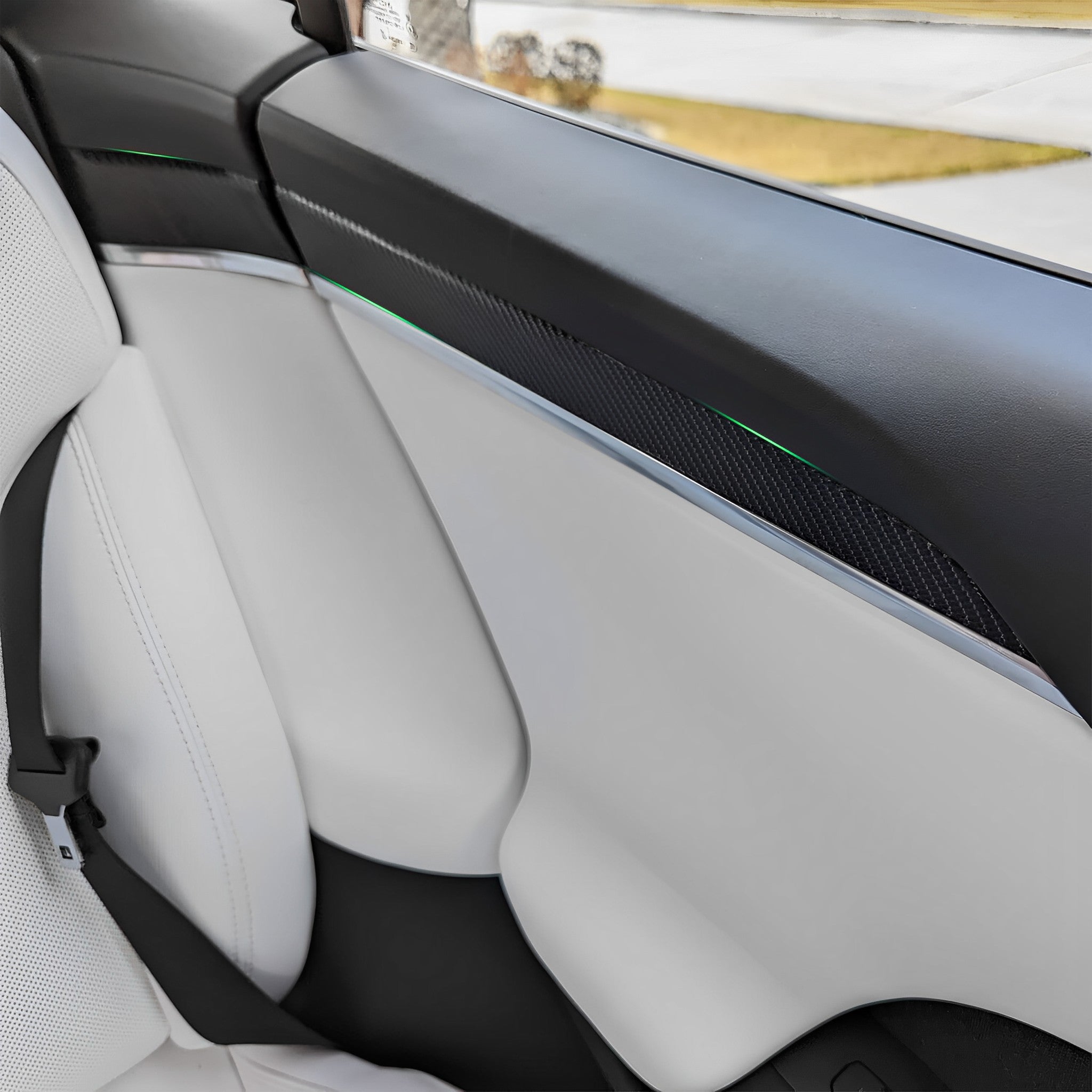 Premium Real Carbon Fiber Interior Door Trim Kit for Tesla Model S/X - OEM Fit & Plaid Compatible | Upgrade Your Tesla's Luxury Interior for Daily Driving & Car Shows