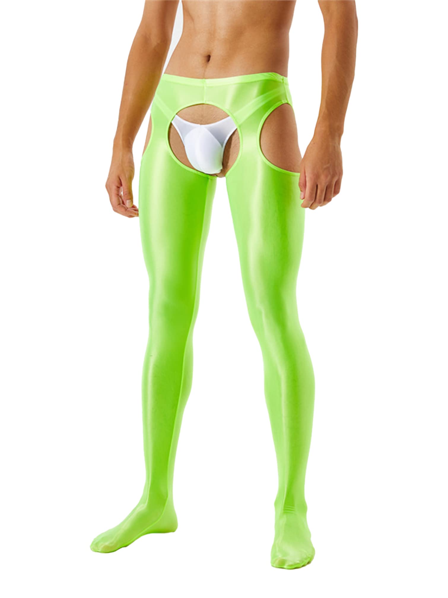 Men's Shiny Mesh Hollow Out Pantyhose - Nylon Transparent Tights & Stockings for Sexy Underwear | Perfect for Cosplay, Night Out, and Special Occasions