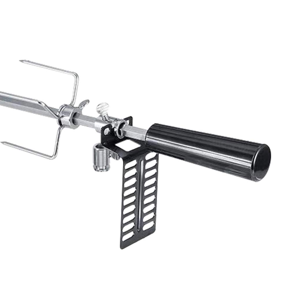 Heavy Duty Stainless Steel Rotisserie Kit with Electric Motor - Complete BBQ Spit Rod & Meat Forks Set for Grilling, Perfect for Outdoor Barbecues, Camping Trips, Picnics and Backyard Parties