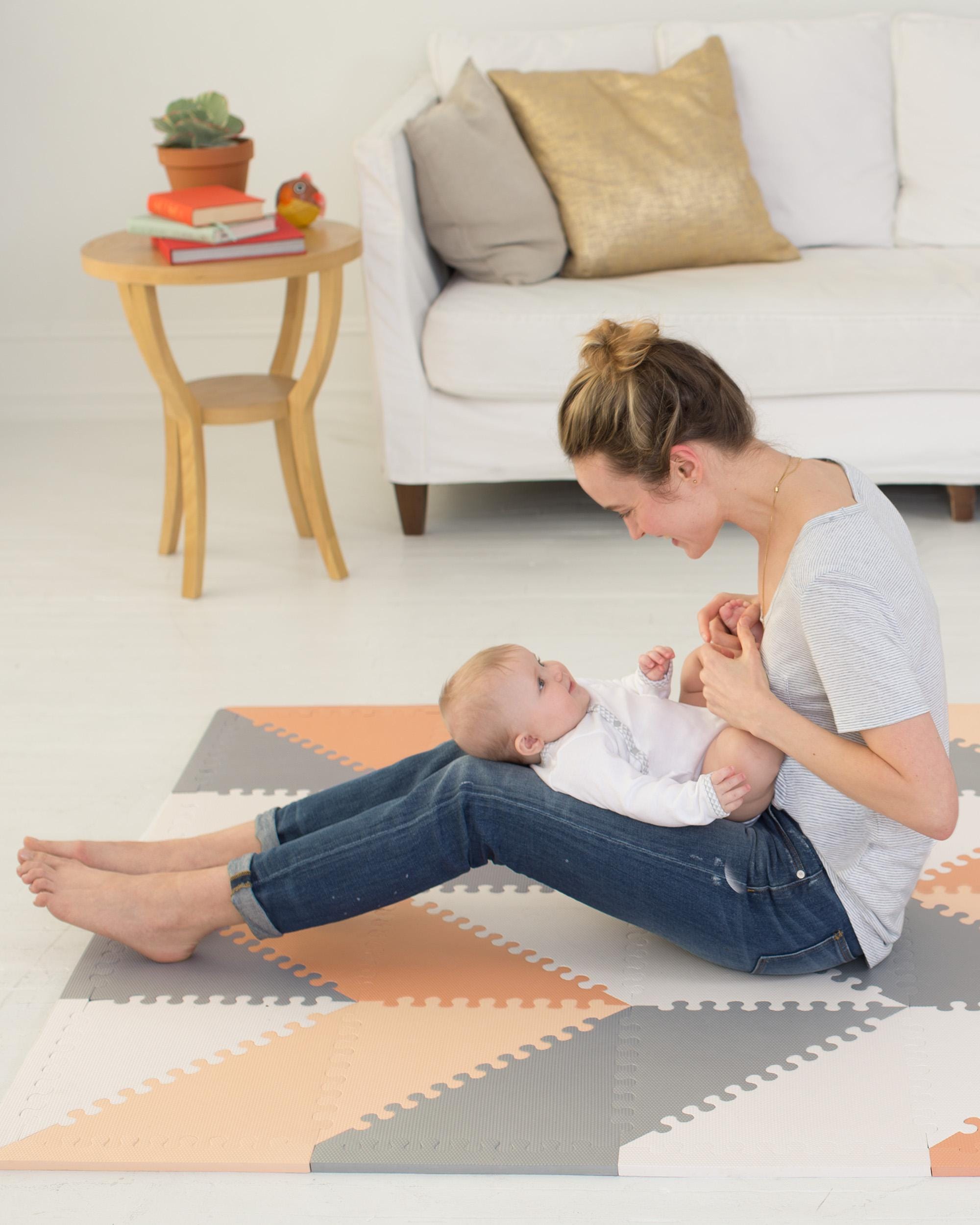 Skip Hop Playspot Geo Floor Foam Tiles - Non-Toxic Baby Play Mat for Crawling & Learning - Perfect for Nursery, Playroom & Daycare Safety