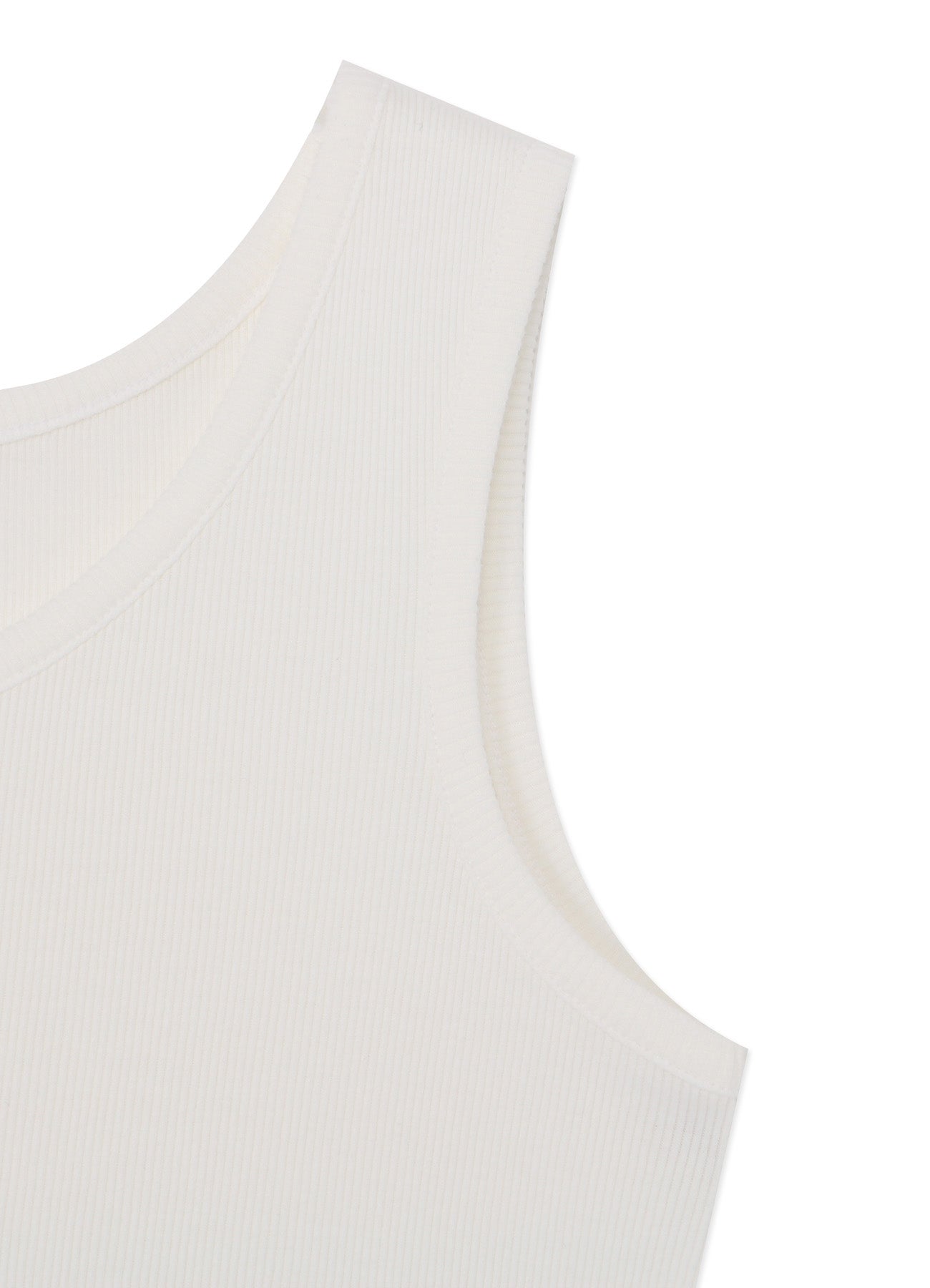 Soft Cotton Rayon Rib Tank Top with Distressed Hem - Women's Casual Layering Tee for Summer Outfits & Beach Wear