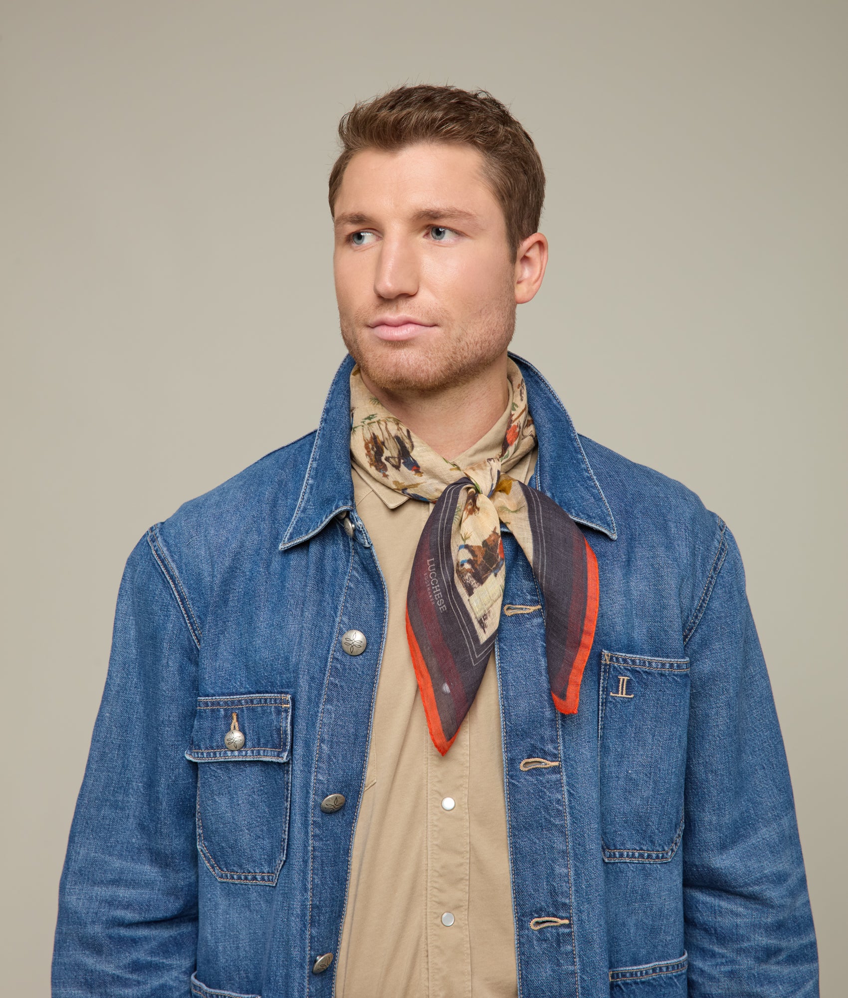 Premium Frontier Scarf - Soft Cream & Blue Winter Accessory for Women & Men - Cozy Knit Wrap for Cold Weather, Outdoor Adventures & Fashion Styling