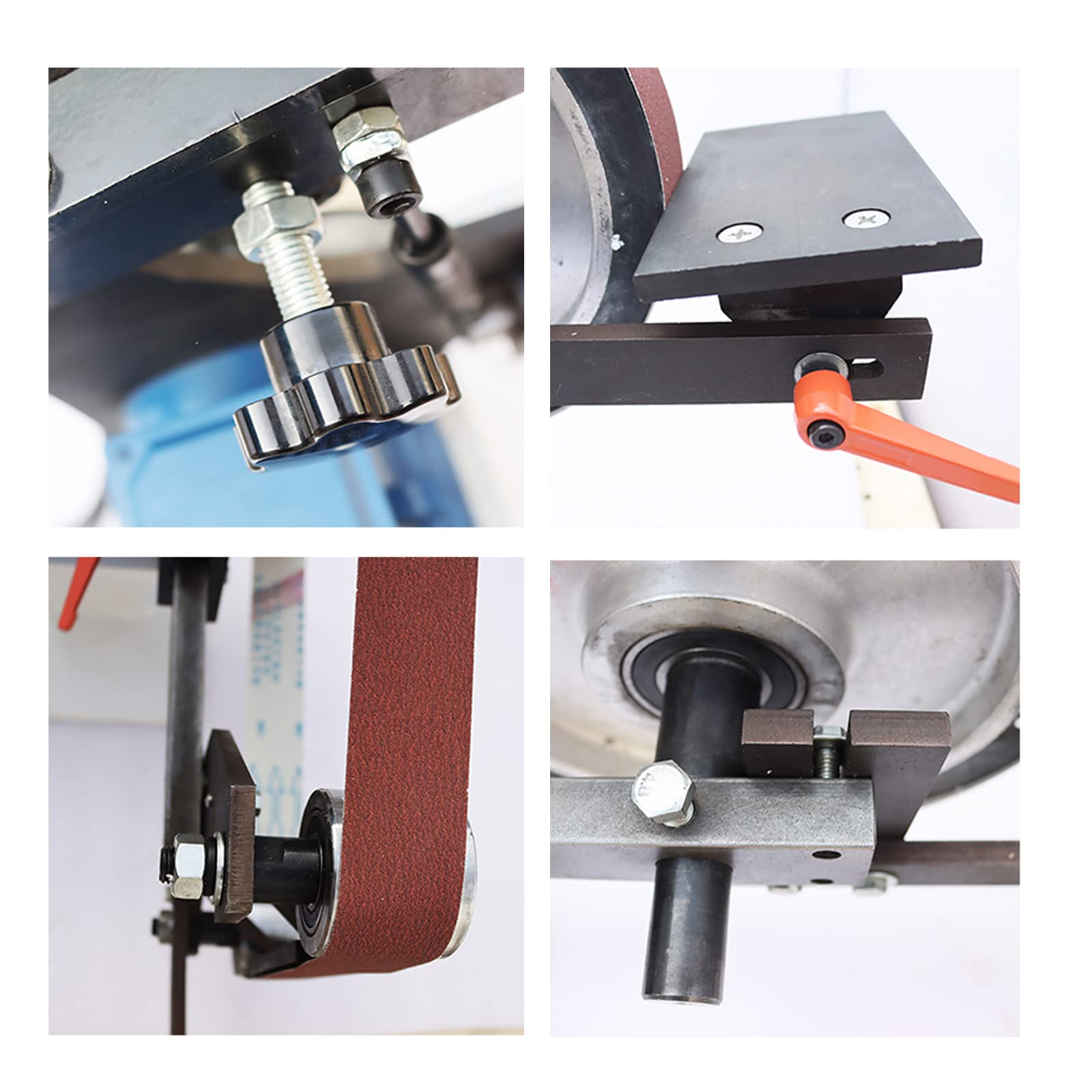 2HP Variable Speed Belt Sander & Knife Grinder - Vertical/Horizontal Industrial Belt Machine with 3 Grinding Wheels & Frequency Conversion (110V) - Perfect for Metalworking, Woodworking & Blade Sharpening