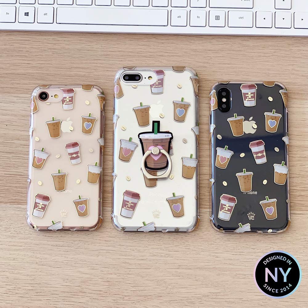 VELVET CAVIAR iPhone 7 Plus & 8 Plus Case - Clear Protective Phone Cover with Cute Coffee Design for Women & Girls | Perfect for Everyday Use, Work & Travel