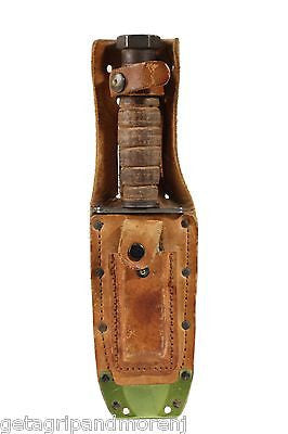 Original 1973 Ontario Pilot's Survival Knife - Vietnam Era Military Knife with Leather Sheath - Perfect for Outdoor Adventures, Camping & Collectors
