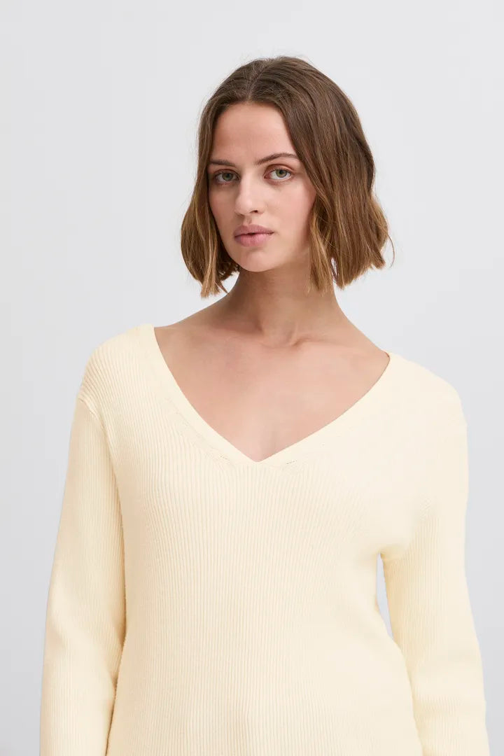 Olivia Rib Jumper Sweater for Women - Soft Knit Pullover in Birch Color | Perfect for Fall, Winter & Casual Outfits