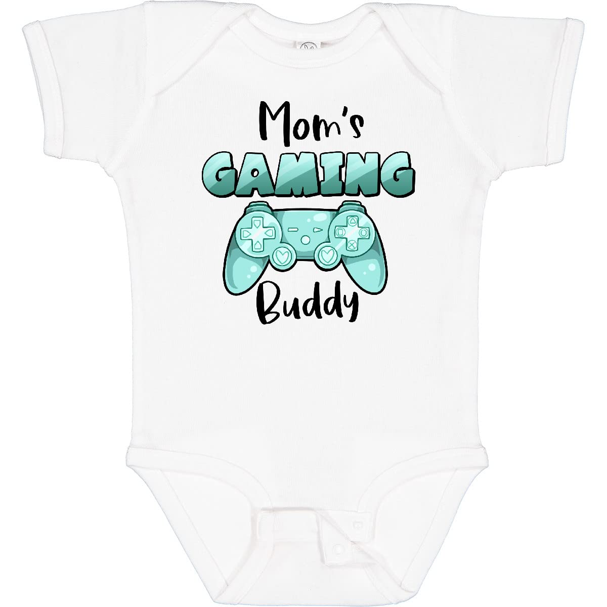 Inktastic Mom's Gaming Buddy - Aqua Controller Baby Bodysuit | Cute Gamer Onesie for Newborns & Infants | Perfect Gift for Gaming Moms & Baby Showers