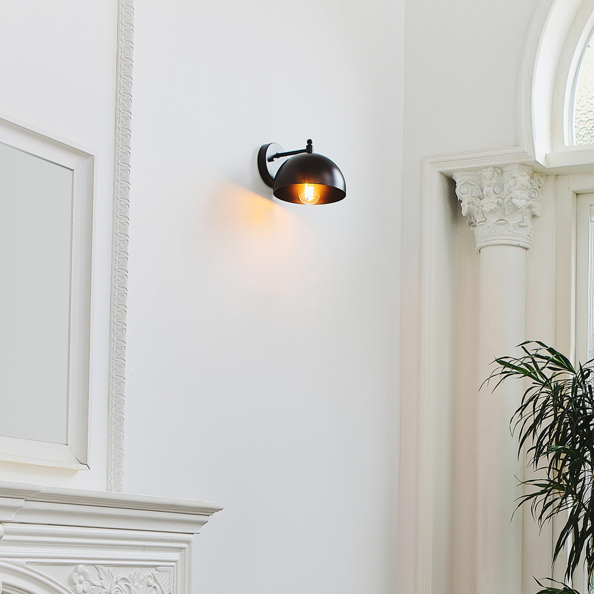 Matte Black Wall Sconce with E26 Socket - Bedroom & Living Room Lighting