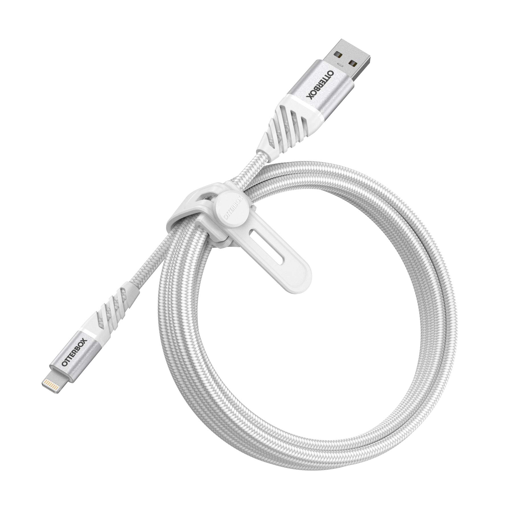 OtterBox Premium USB-A to Lightning Cable 6.6ft (2M) - Durable Fast Charging Cord for iPhone, iPad - Cloud White - Perfect for Home, Office & Travel