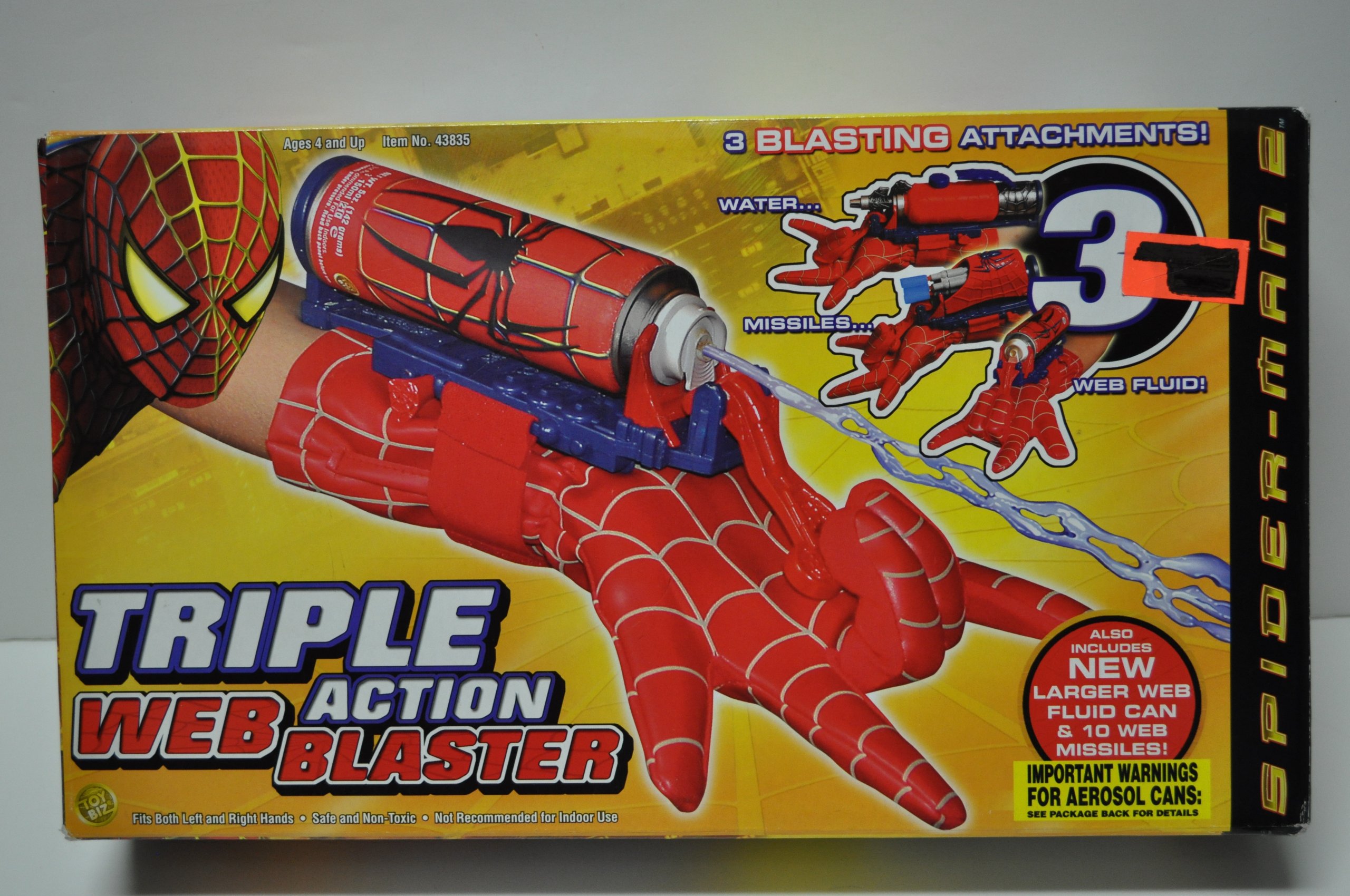 Spider-Man 2 Triple Action Web Blaster Toy - Marvel Superhero Role Play for Kids | Outdoor Play & Cosplay Fun