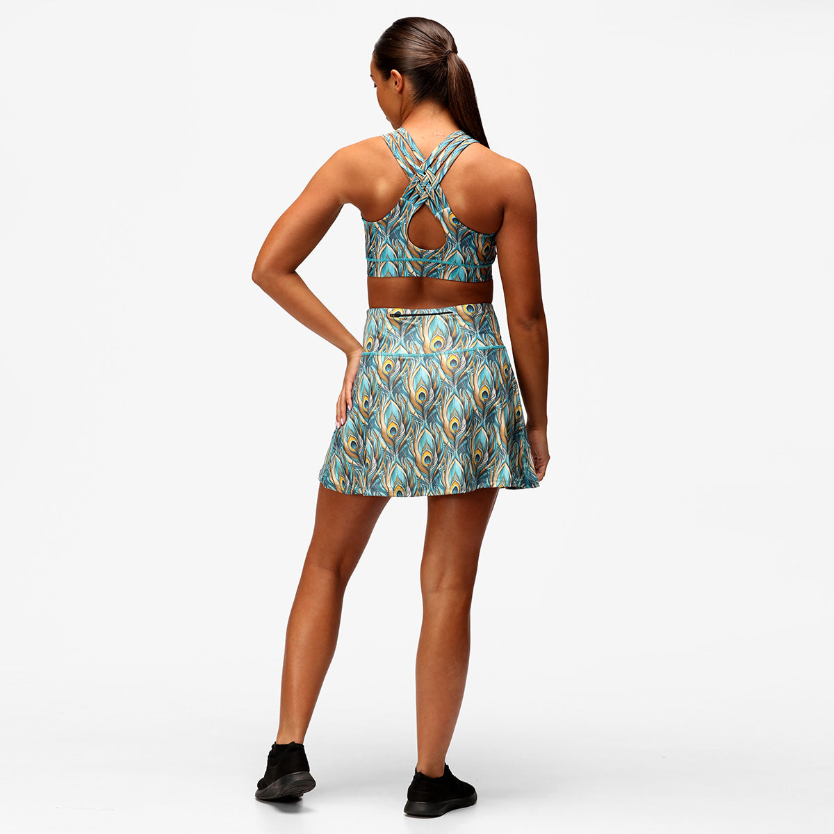 Stylish Peacock Print Skort for Women - Perfect for Casual Outings, Summer Vacations & Beach Wear
