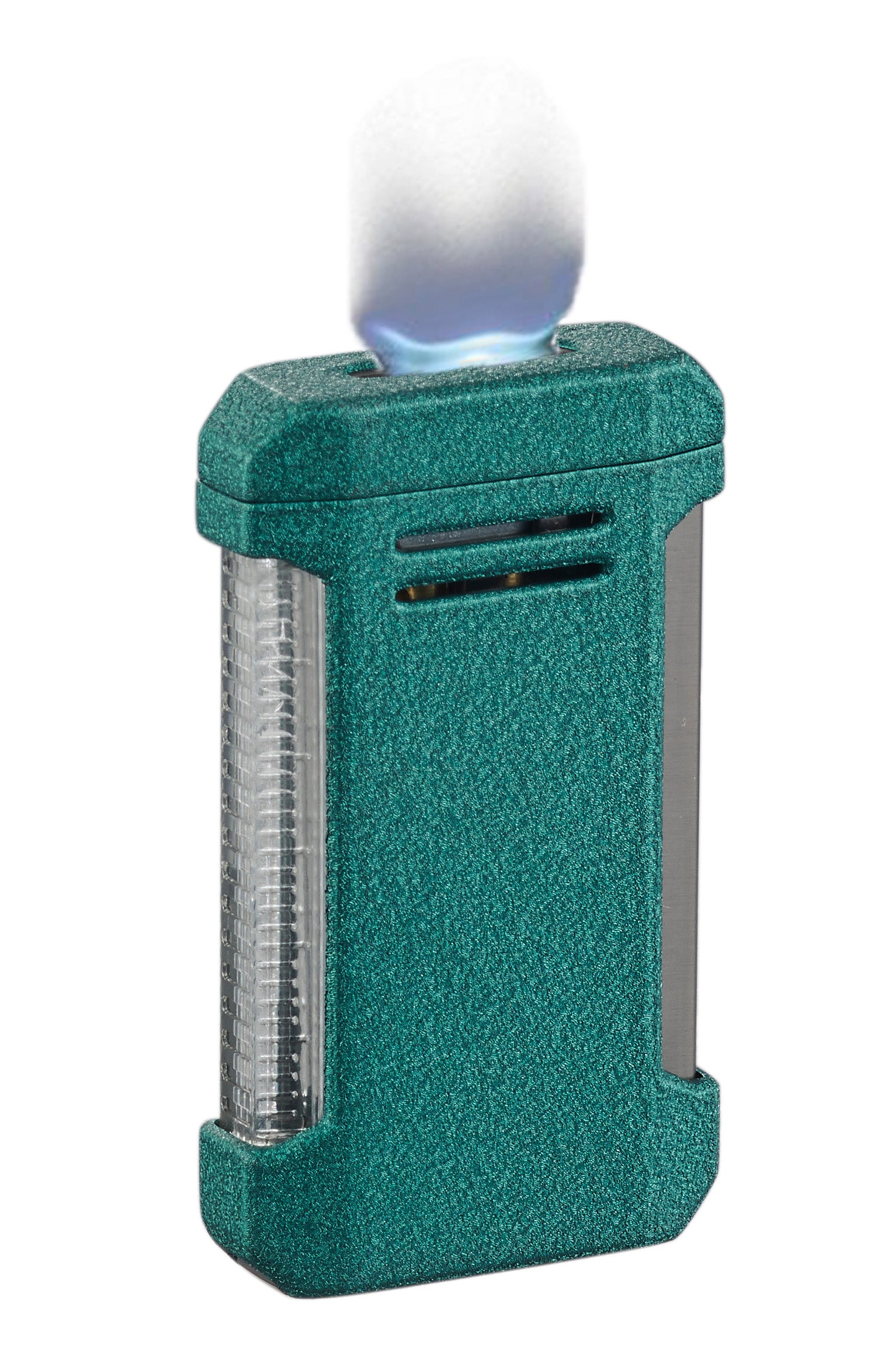 Visol Vinson Flat Torch Flame Lighter with Cigar Punch - Windproof Refillable Butane Lighter for Cigars, Cigarettes & Outdoor Use (Green) - Perfect for Camping, BBQ & Travel Accessories