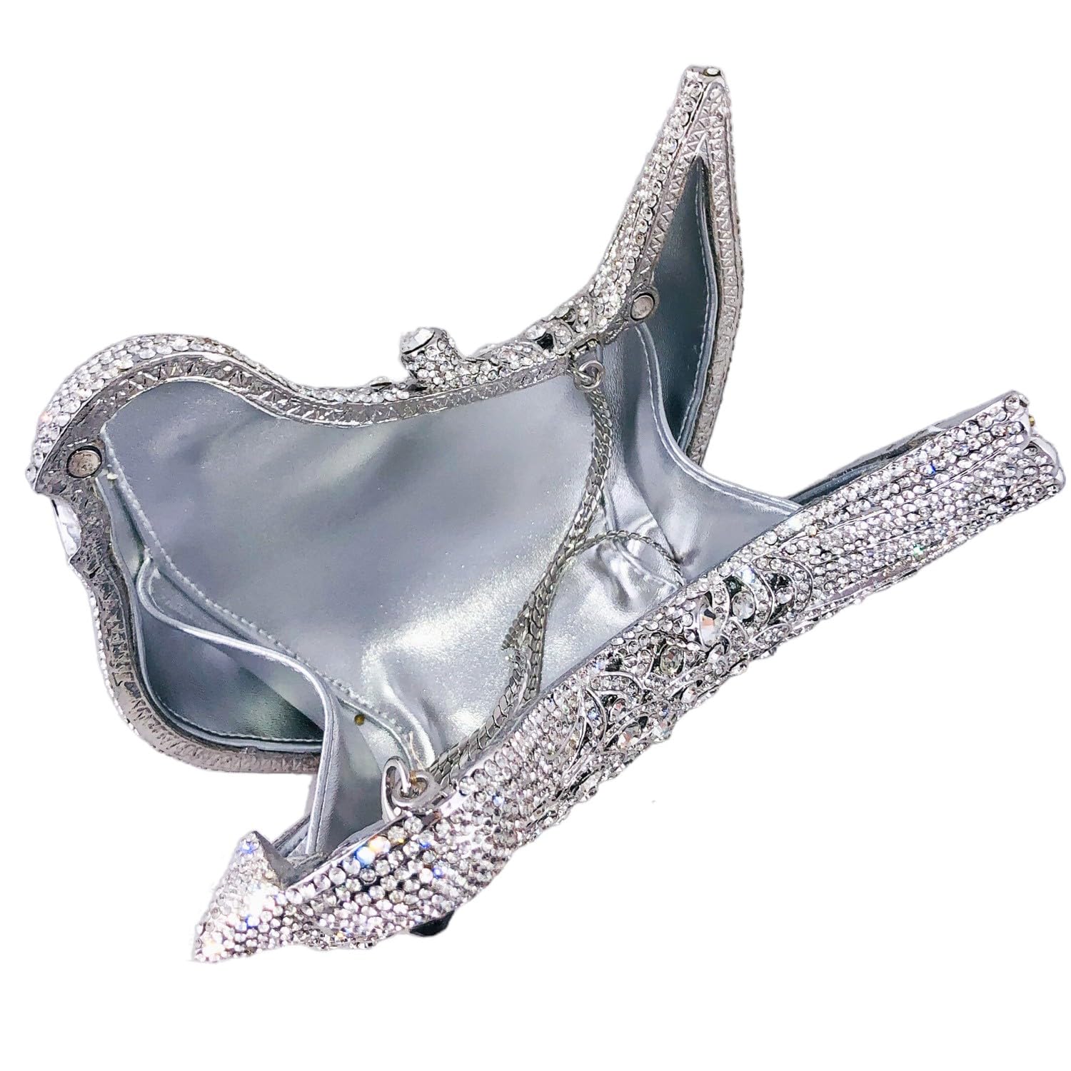 Elegant Crystal Rhinestone Clutch Purse for Women - Luxury Evening Bag Wedding Party Handbag with Pigeon Design | Perfect for Formal Events, Bridal Accessories & Special Occasions