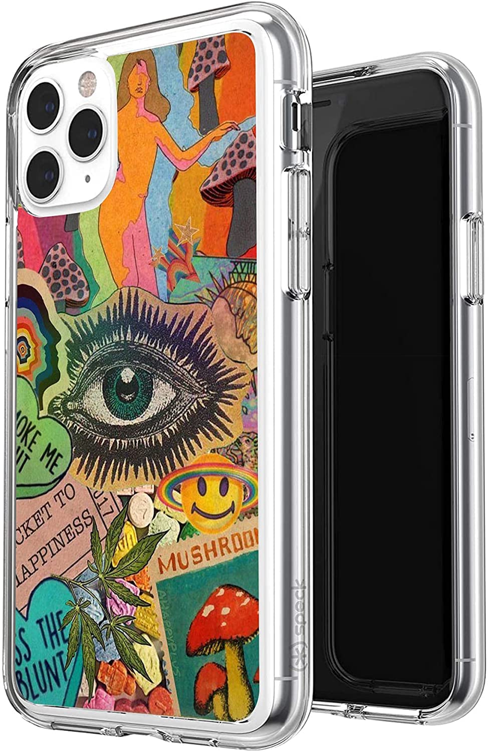 Trippy Mushroom Phone Case for iPhone 13 Pro Max - Psychedelic Shroom Art Protective TPU Cover | Shockproof Clear Case for Women & Girls | Perfect Hippie Gift for Music Festivals & Boho Lifestyle