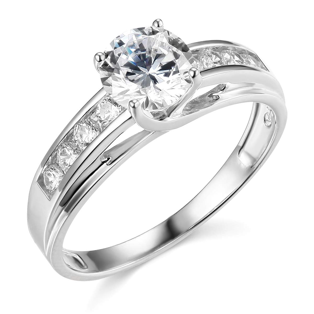 14K White Gold Solid Women's Wedding Engagement Ring - Size 5 | Classic Solitaire Bridal Jewelry for Proposals, Anniversaries & Gifts | Perfect for Valentine's Day, Christmas & Romantic Surprises