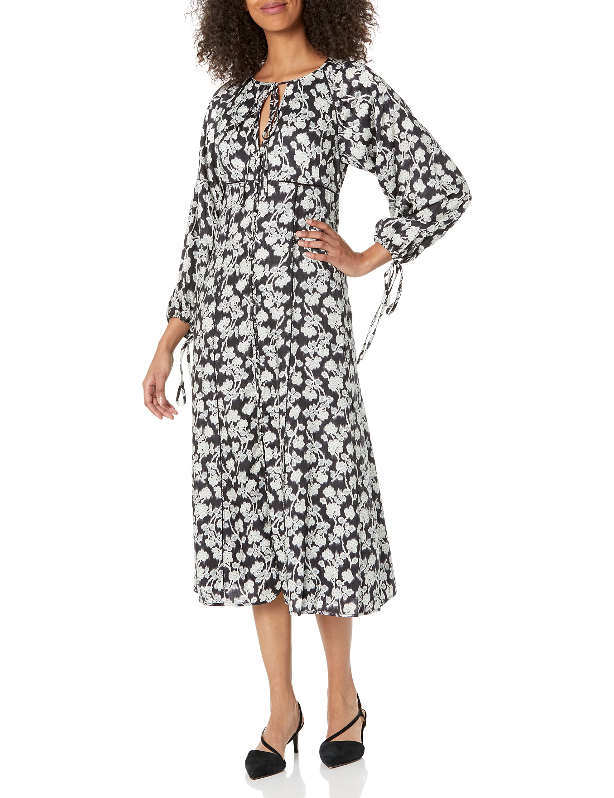 Rebecca Taylor Women's Alicia Fleur Floral Print Wrap Dress - Elegant Midi Dress for Wedding Guest, Cocktail Party & Special Occasions