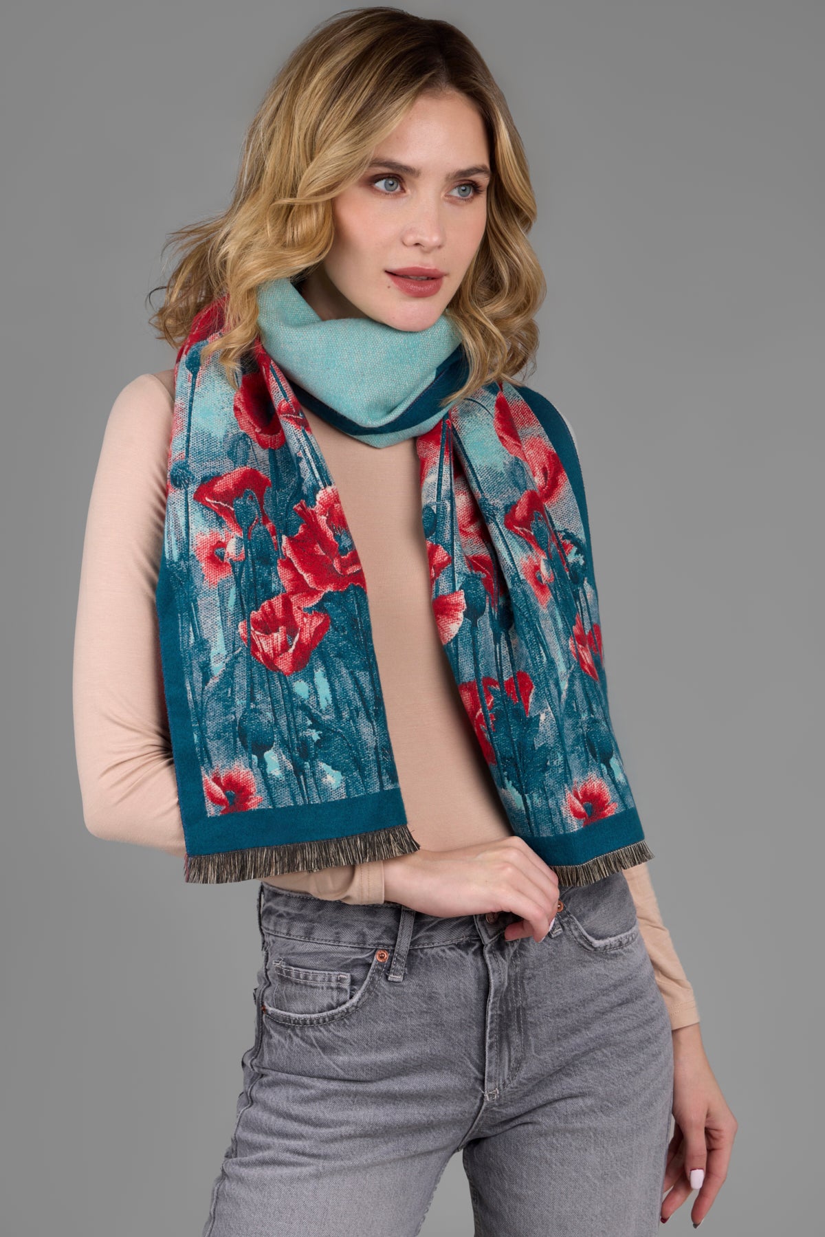 Stylish Poppy Bold Reversible Scarf - Soft Winter Fashion Accessory for Women - Perfect for Cold Weather, Office Wear & Holiday Outfits