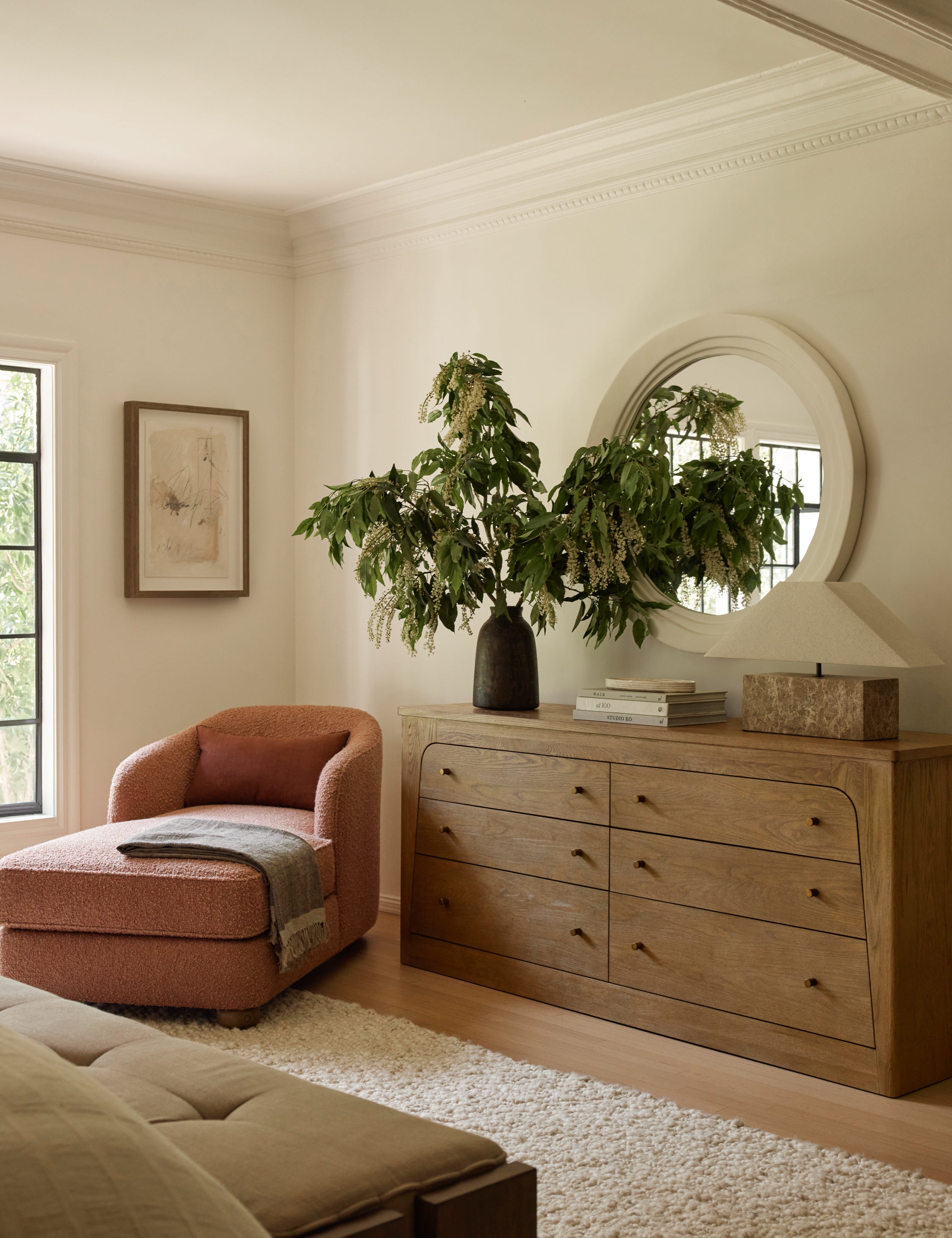 Stylish Casso Round Mirror by DISC Interiors - Modern Decorative Wall Mirror for Living Room, Bedroom & Entryway