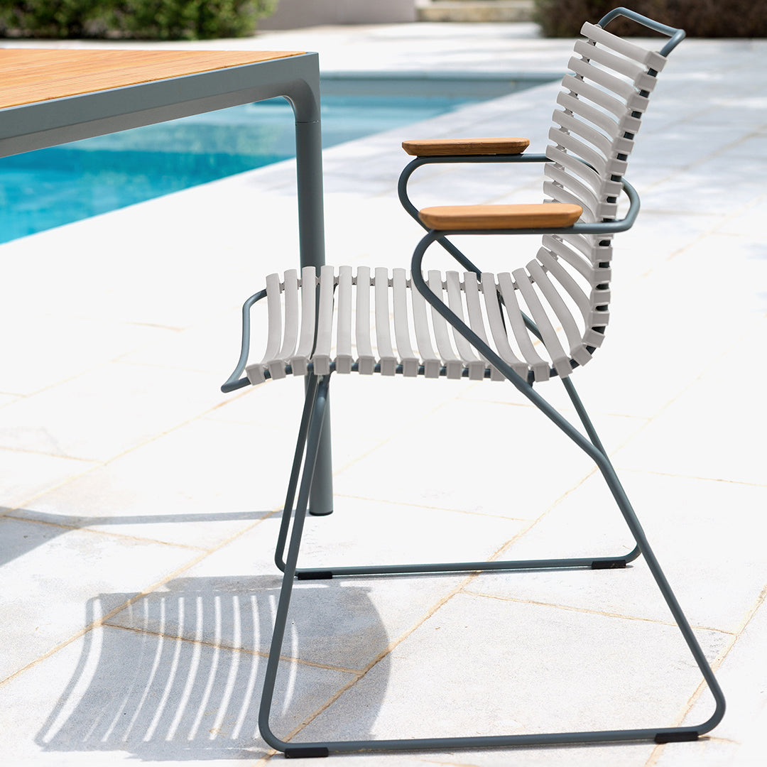 Click Outdoor Dining Chair with Armrests - Patio, Garden, Poolside & Backyard Seating Furniture for Relaxing and Entertaining