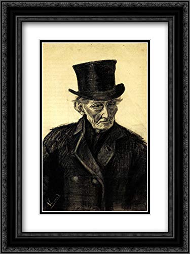 Vincent van Gogh Old Man With A Top Hat Museum Art Print - 18x24 Inch Black Ornate Framed Wall Art with Double Matting | Perfect for Living Room, Office Decor & Art Collectors
