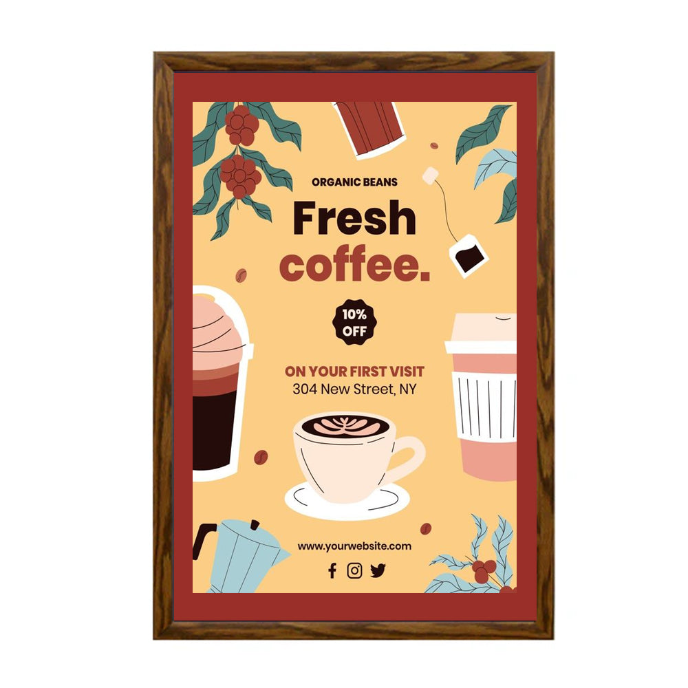 27x41 Designer Wood Snap Frames for Posters with 3 Wide Matboard - Perfect for Art Exhibits, Home Decor & Office Displays