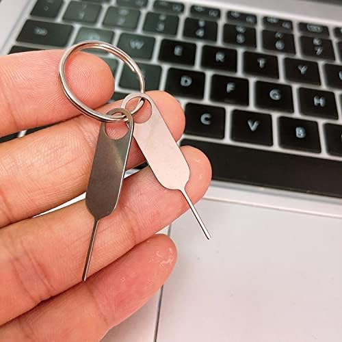 2-Pack Universal SIM Card & SD Card Eject Tool - Compatible with iPhone, Google Pixel, Samsung, Motorola - Keychain Hole for Easy Carry (Keychain Not Included) - Perfect for Phone Repair, Security Reset & Doorbell Maintenance